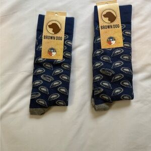 Brown Dog Socks with Oysters on Them Size Large